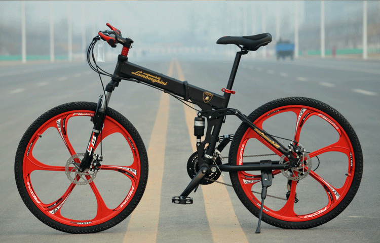 Купить Двухколесный велосипед Ламборджини LX10BR черный с красными дисками